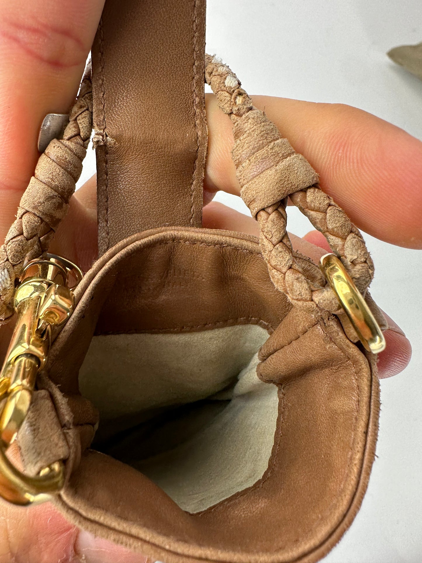 Vintage Bottega Veneta Intrecciato Leather Mini Bag Brown