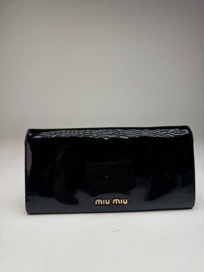 Vintage Miu Miu Patent Leather Wallet black