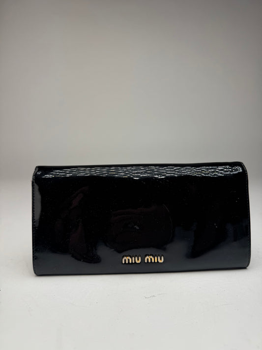 Vintage Miu Miu Patent Leather Wallet black
