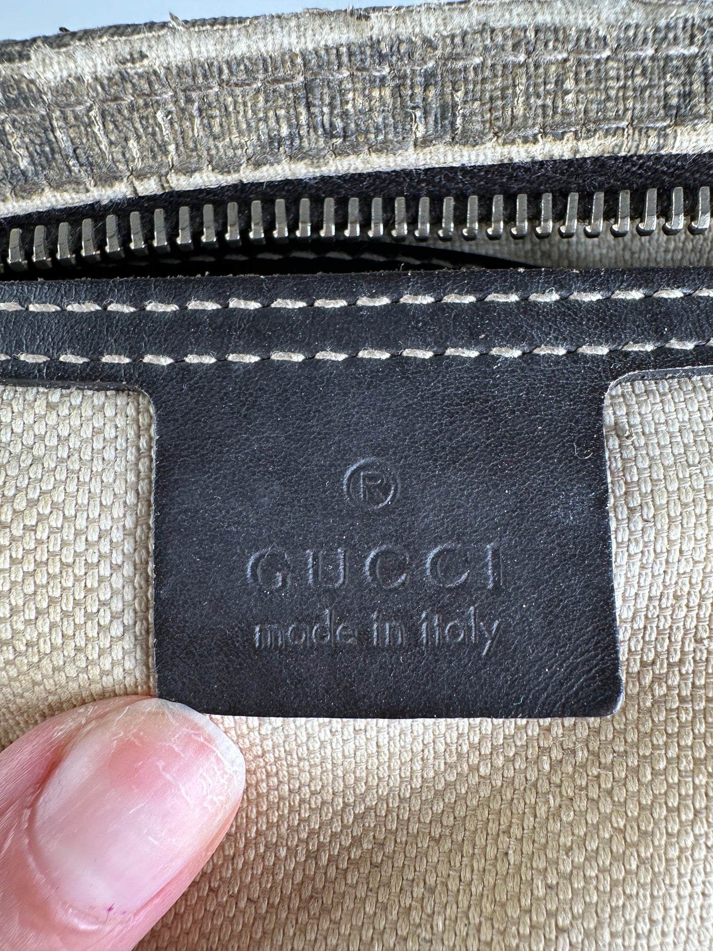 Vintage Gucci GG Supreme Crossbody Bag Late 1990s Beige Brown