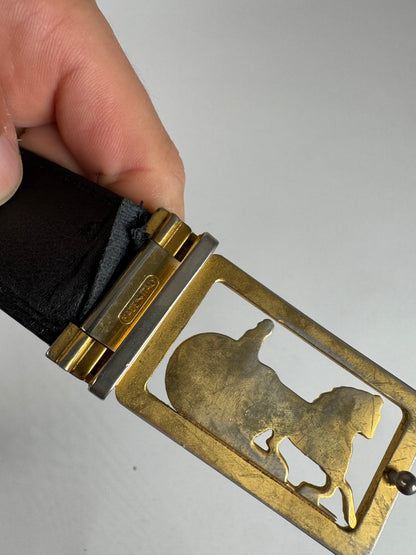 Vintage Celine Paris Leather belt black