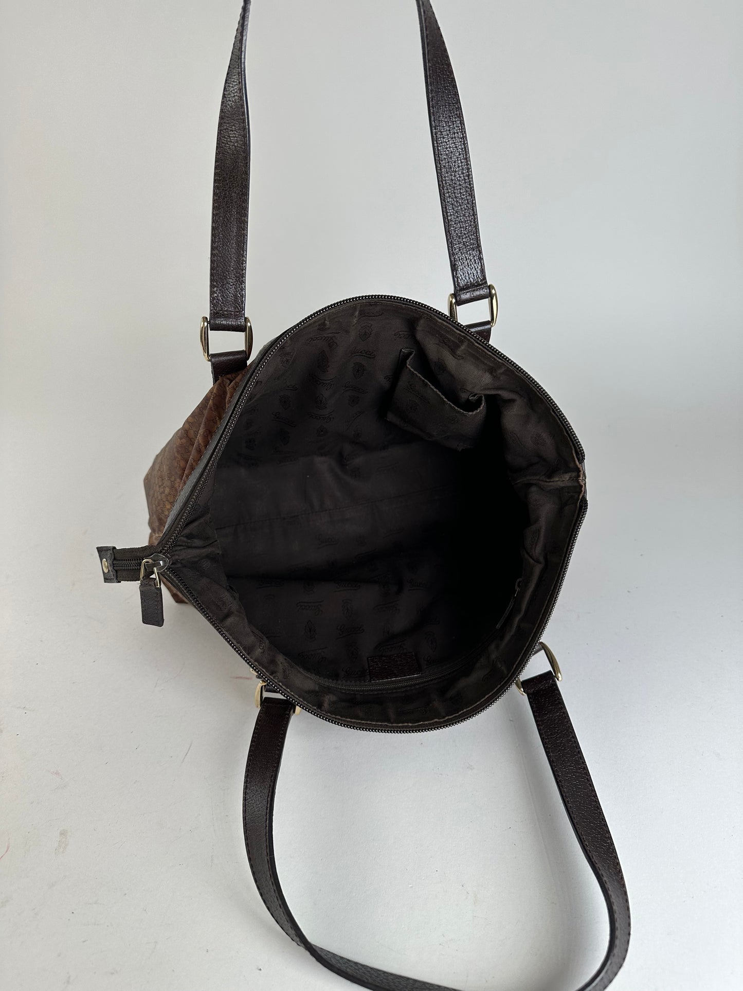 Vintage Gucci GG Canvas Shoulder Bag Brown