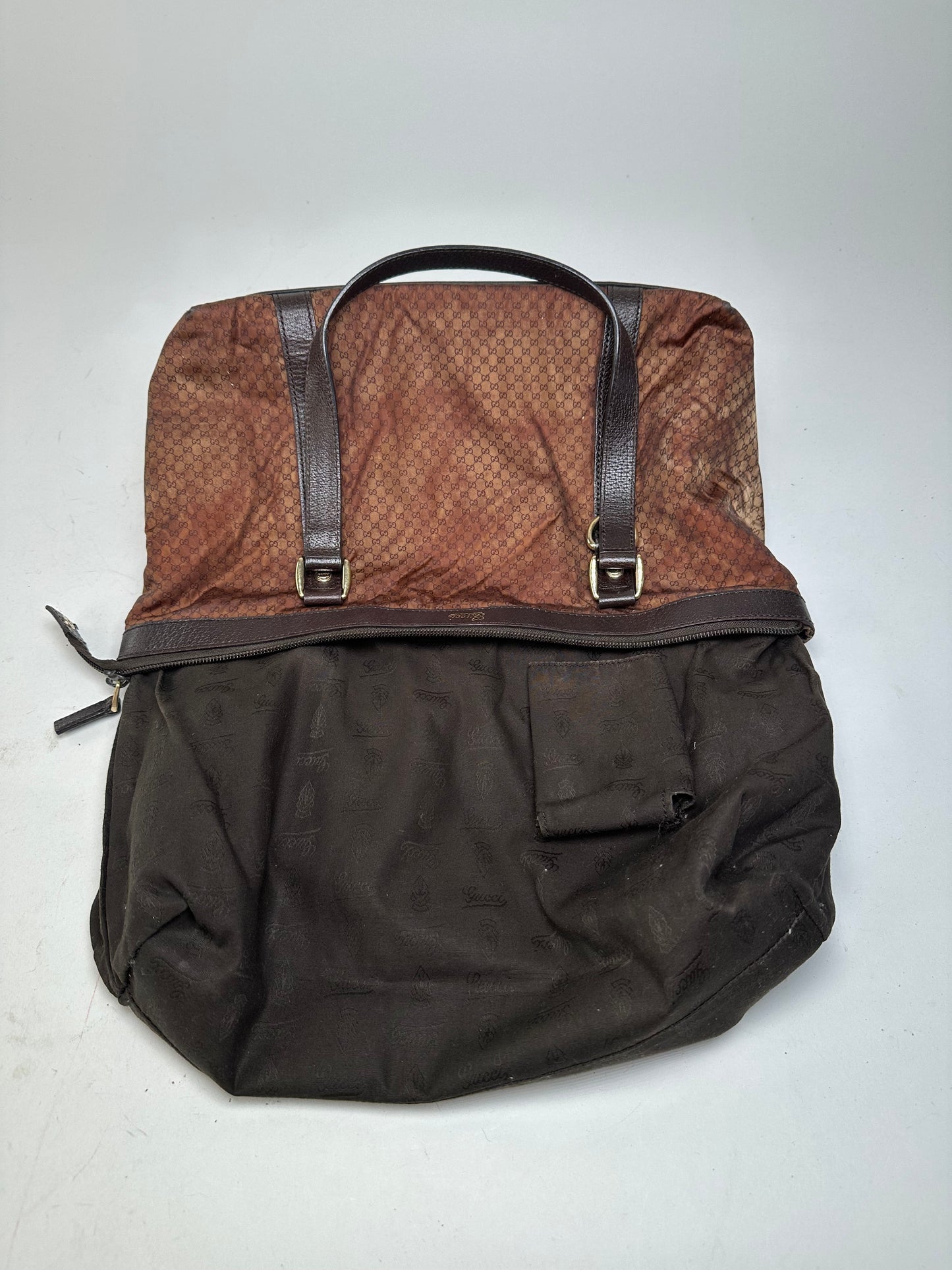 Vintage Gucci GG Canvas Shoulder Bag Brown