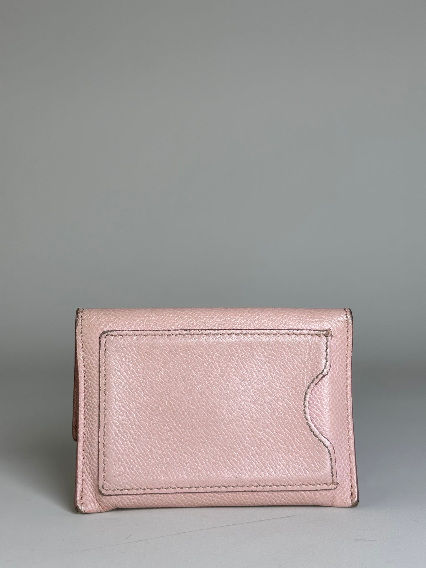 Vintage Ferragamo Saffiano Leather Wallet Light Pink Gold-Tone