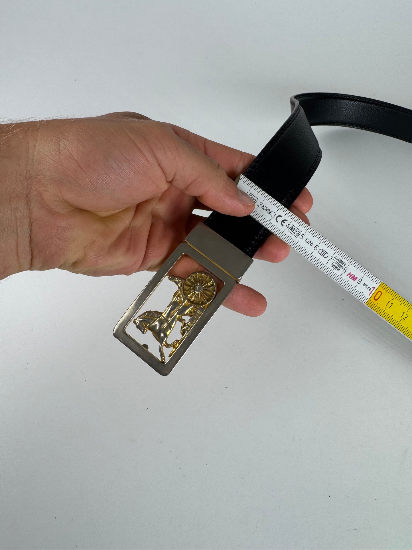 Vintage Celine Paris Leather belt black