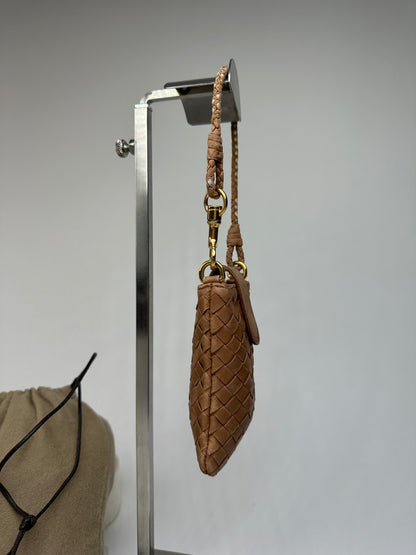 Vintage Bottega Veneta Intrecciato Leather Mini Bag Brown