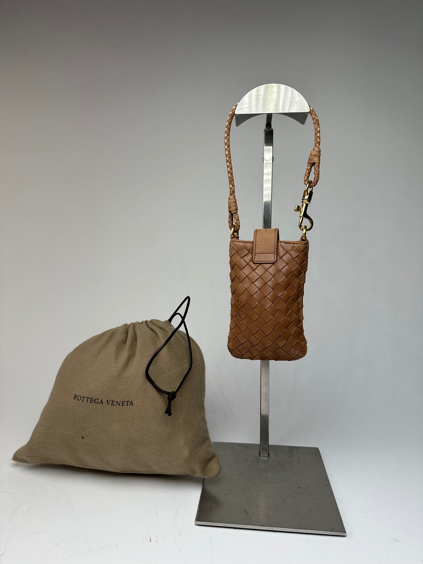 Vintage Bottega Veneta Intrecciato Leather Mini Bag Brown