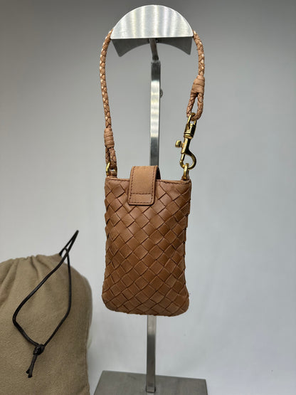 Vintage Bottega Veneta Intrecciato Leather Mini Bag Brown