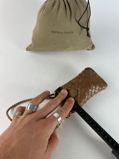 Vintage Bottega Veneta Intrecciato Leather Mini Bag Brown