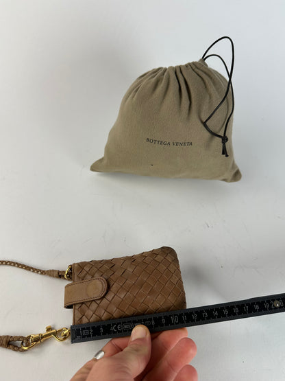 Vintage Bottega Veneta Intrecciato Leather Mini Bag Brown
