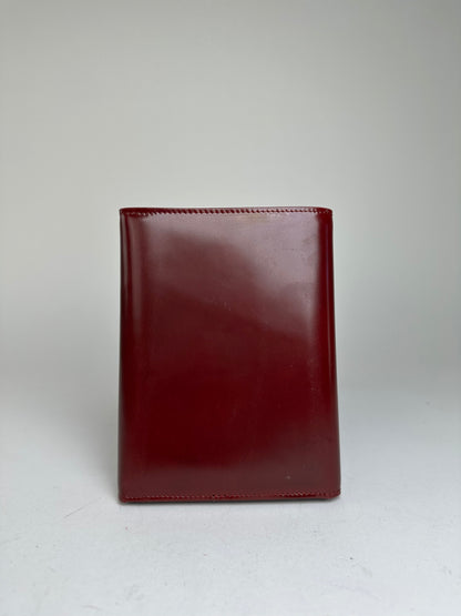 Vintage Cartier Panthère Leather Bifold Wallet Burgundy
