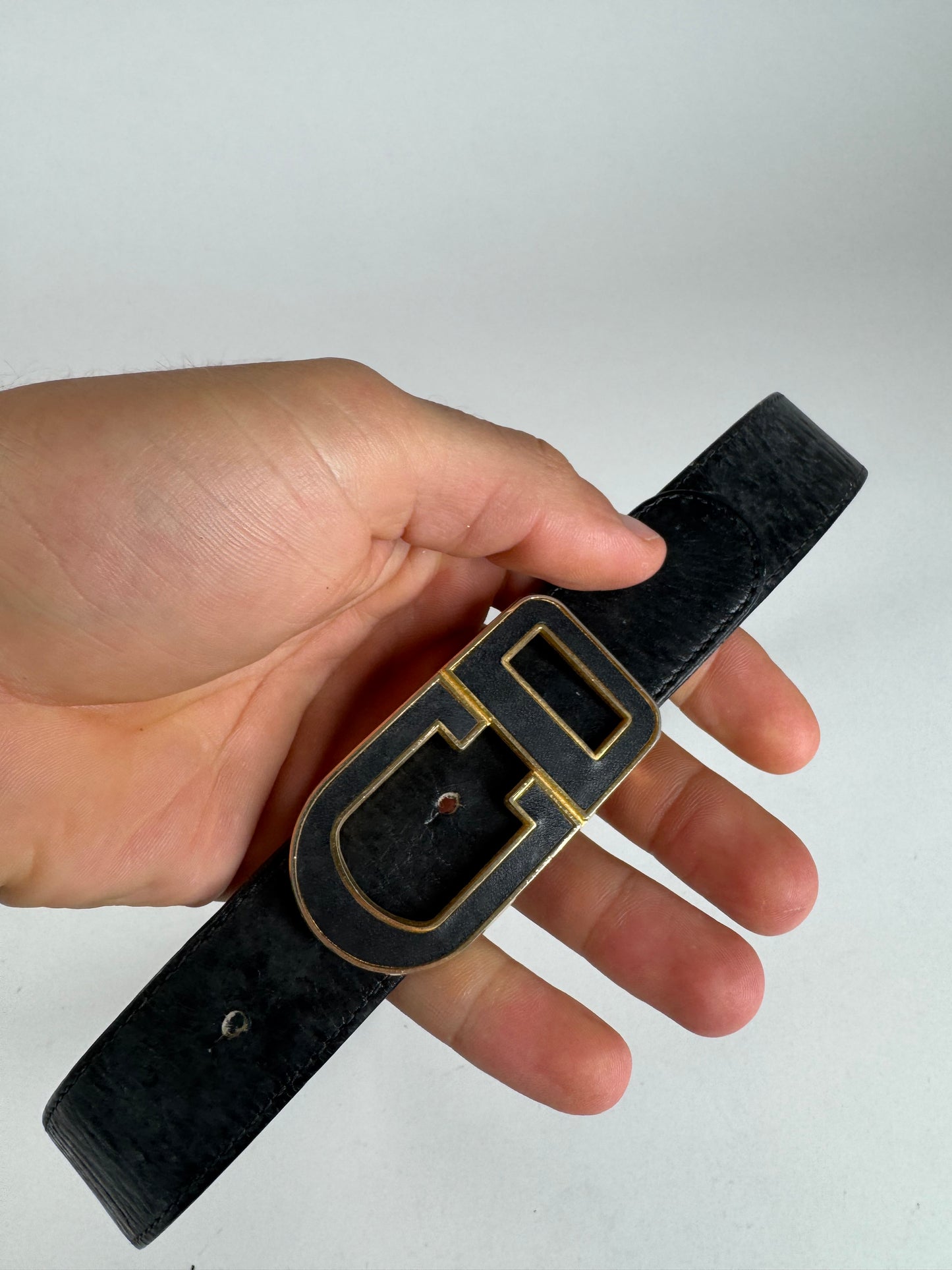 Vintage Dior Leather belt black