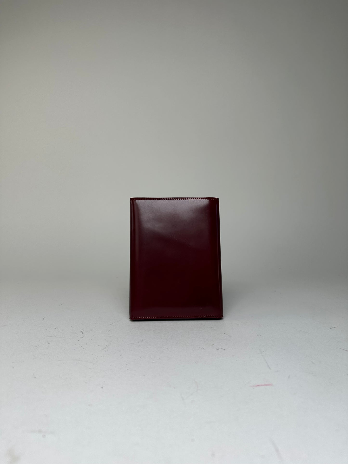 Vintage Cartier Panthère Leather Bifold Wallet Burgundy