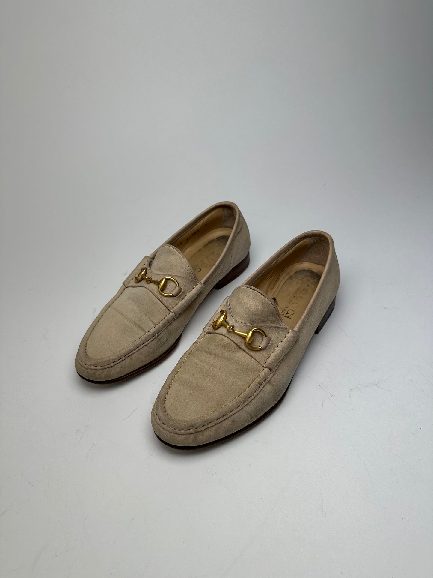 Vintage Gucci Horsebit Suese Loafer Beige EU37