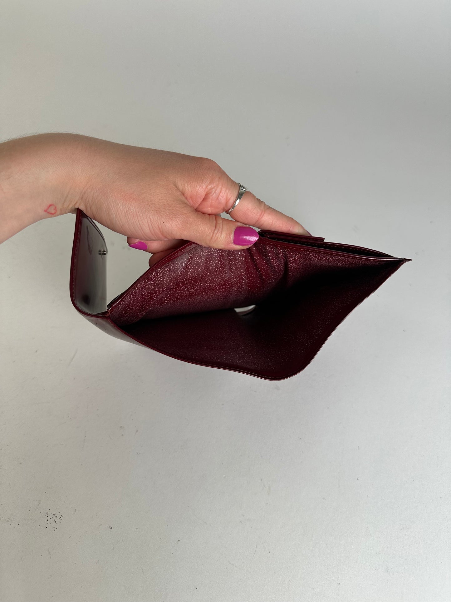 Vintage Cartier Panthère Leather Bifold Wallet Burgundy