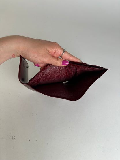 Vintage Cartier Panthère Leather Bifold Wallet Burgundy