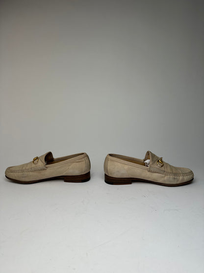 Vintage Gucci Horsebit Suese Loafer Beige EU37