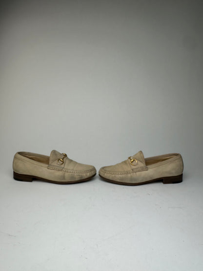 Vintage Gucci Horsebit Suese Loafer Beige EU37
