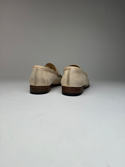Vintage Gucci Horsebit Suese Loafer Beige EU37