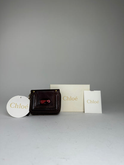 Vintage Chloé Paddington Leather Wallet Burgundy