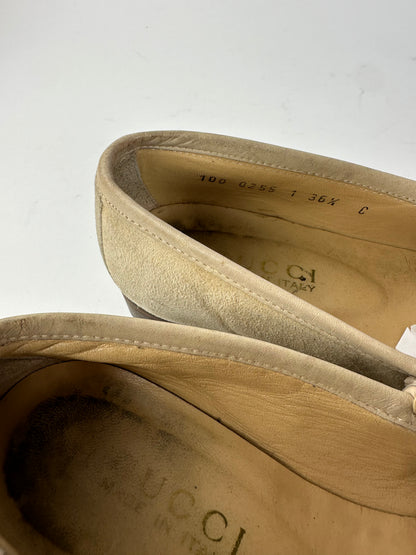 Vintage Gucci Horsebit Suese Loafer Beige EU37