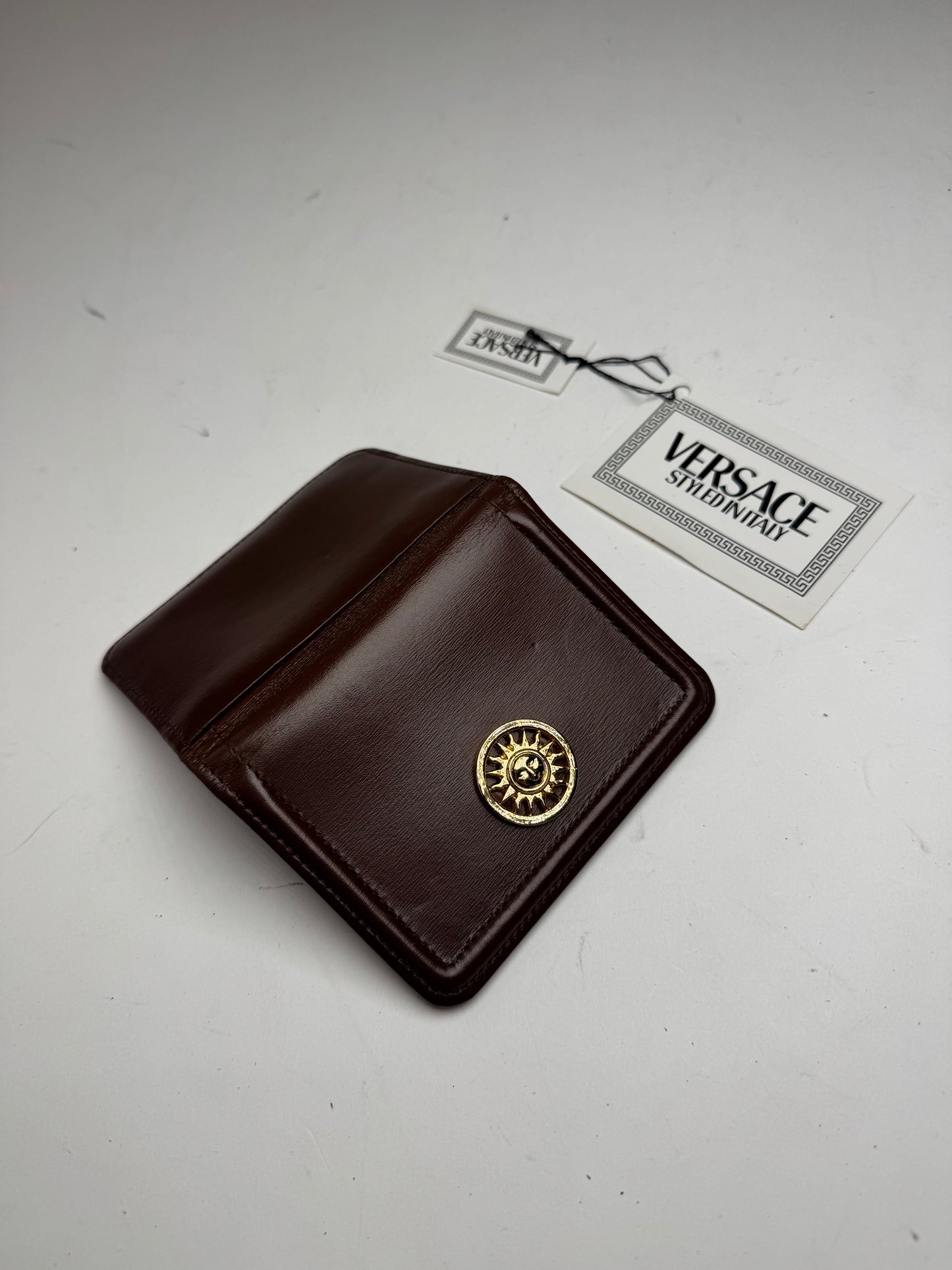 Vintage Gianni Versace Leather Card holder brown