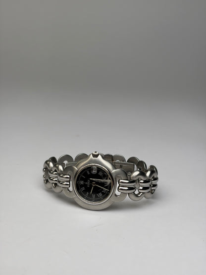 Vintage Fendi Stainless Steel Bracelet Watch Late 1990s Silver Black