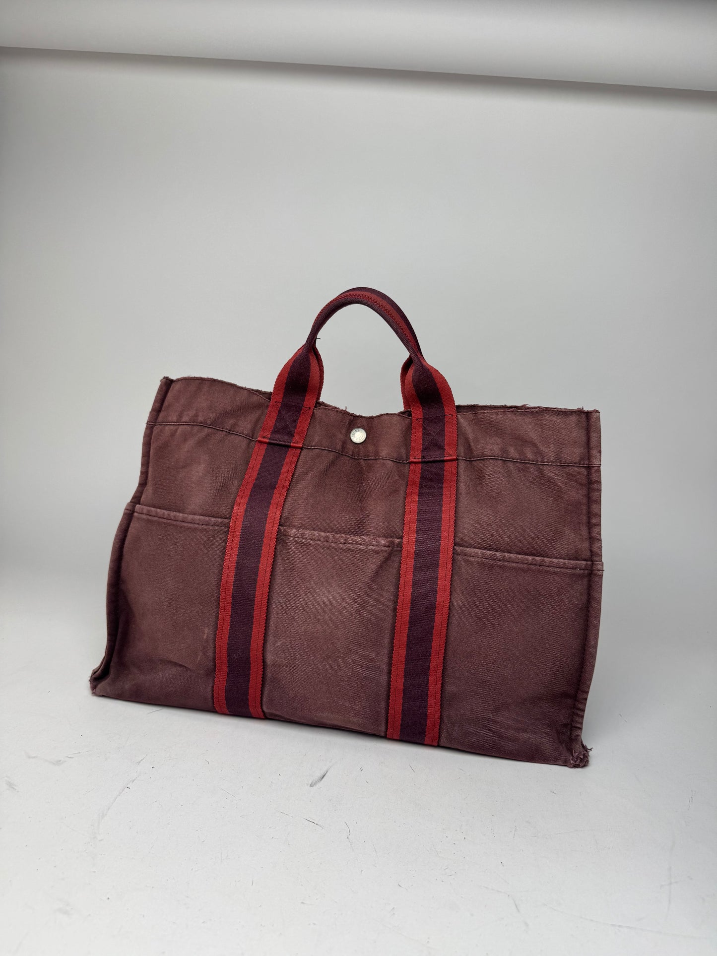 Vintage Hermes Tote Bag purple red