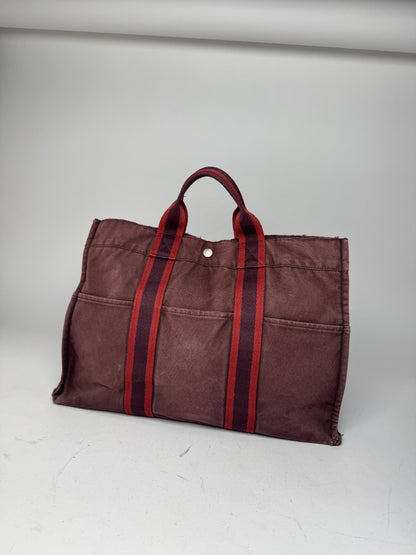 Vintage Hermes Tote Bag purple red