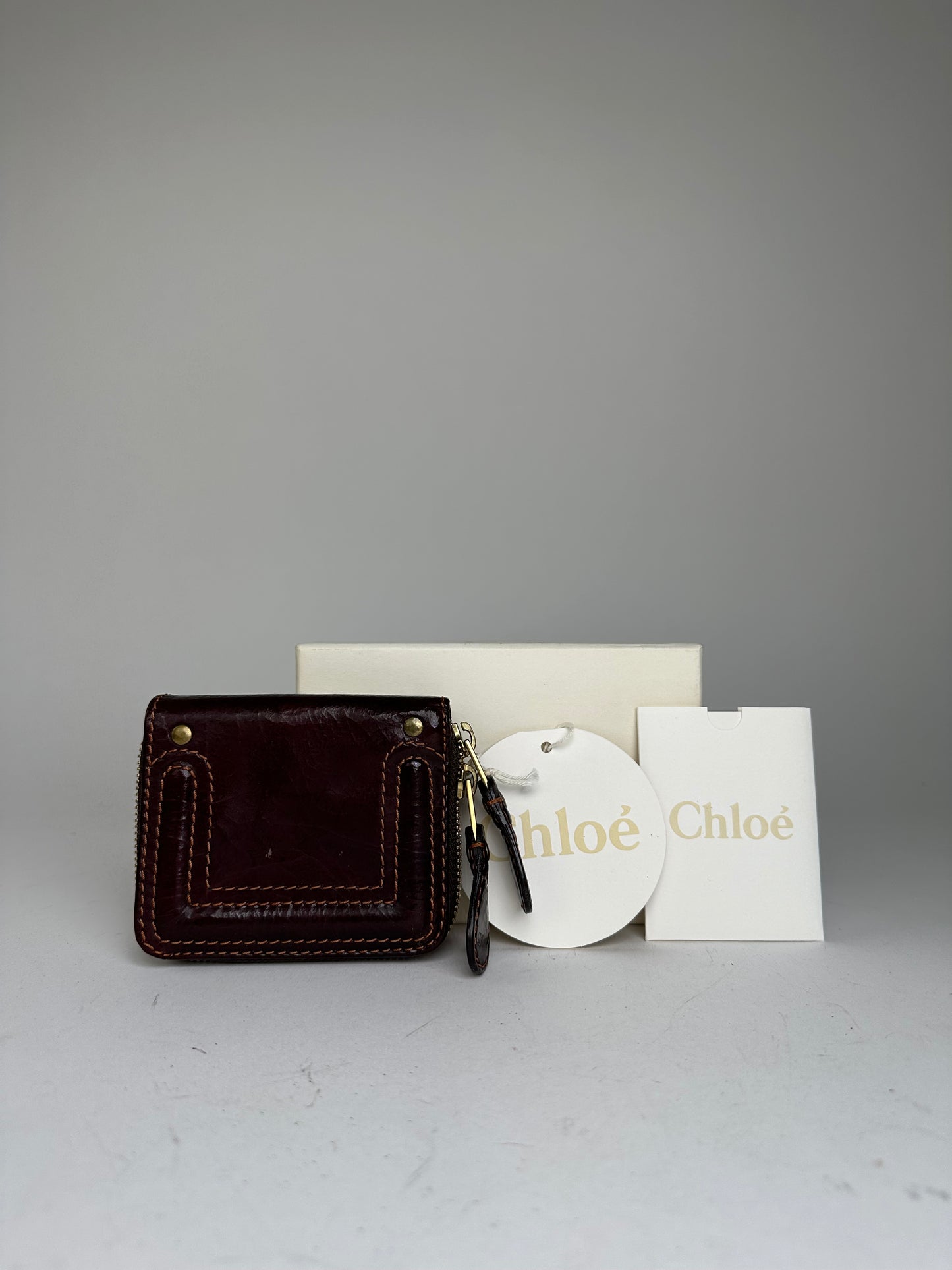 Vintage Chloé Paddington Leather Wallet Burgundy