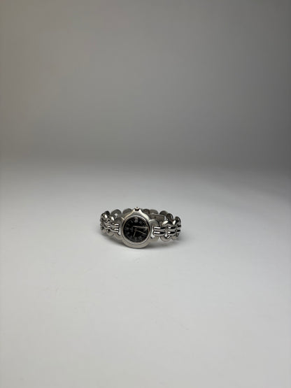 Vintage Fendi Stainless Steel Bracelet Watch Late 1990s Silver Black