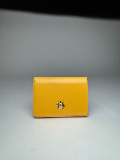 Vintage Gianni Versace Sun Leather Wallet Yellow