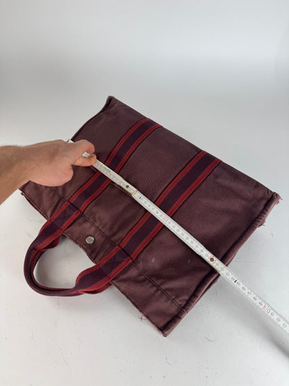Vintage Hermes Tote Bag purple red