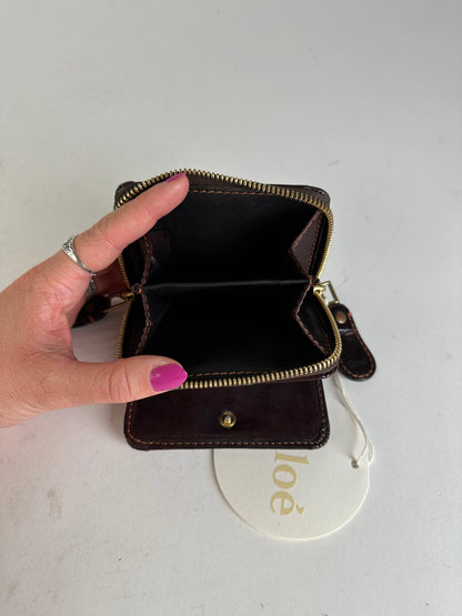 Vintage Chloé Paddington Leather Wallet Burgundy