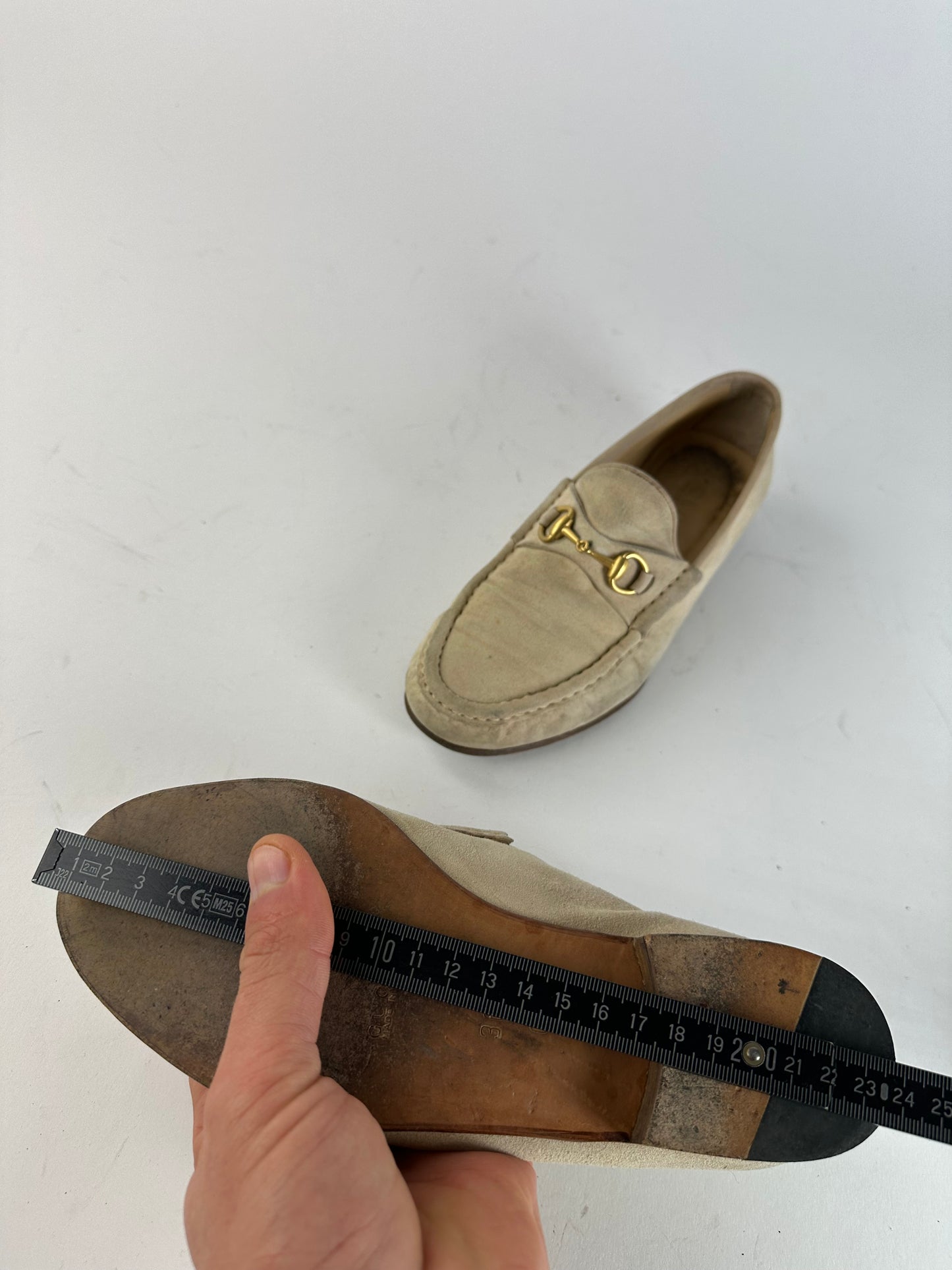 Vintage Gucci Horsebit Suese Loafer Beige EU37