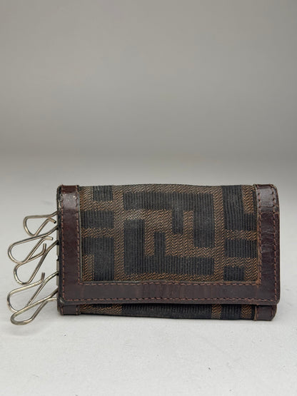 Vintage Fendi Roma FF monogram Key Holder Brown