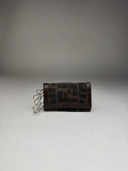 Vintage Fendi Roma FF monogram Key Holder Brown