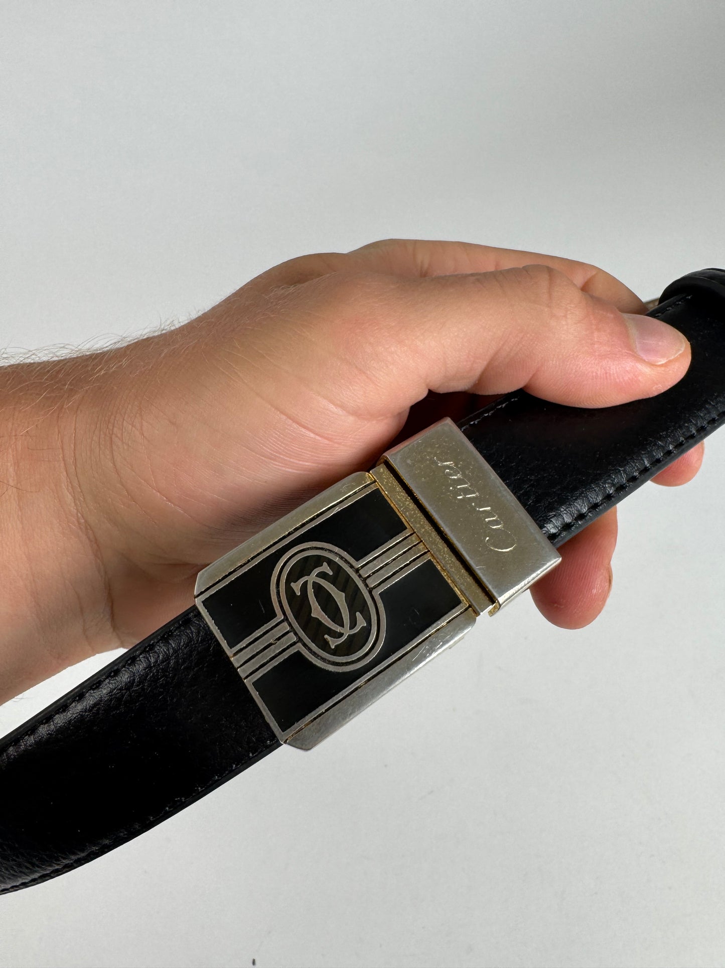 Vintage Cartier Leather Belt black