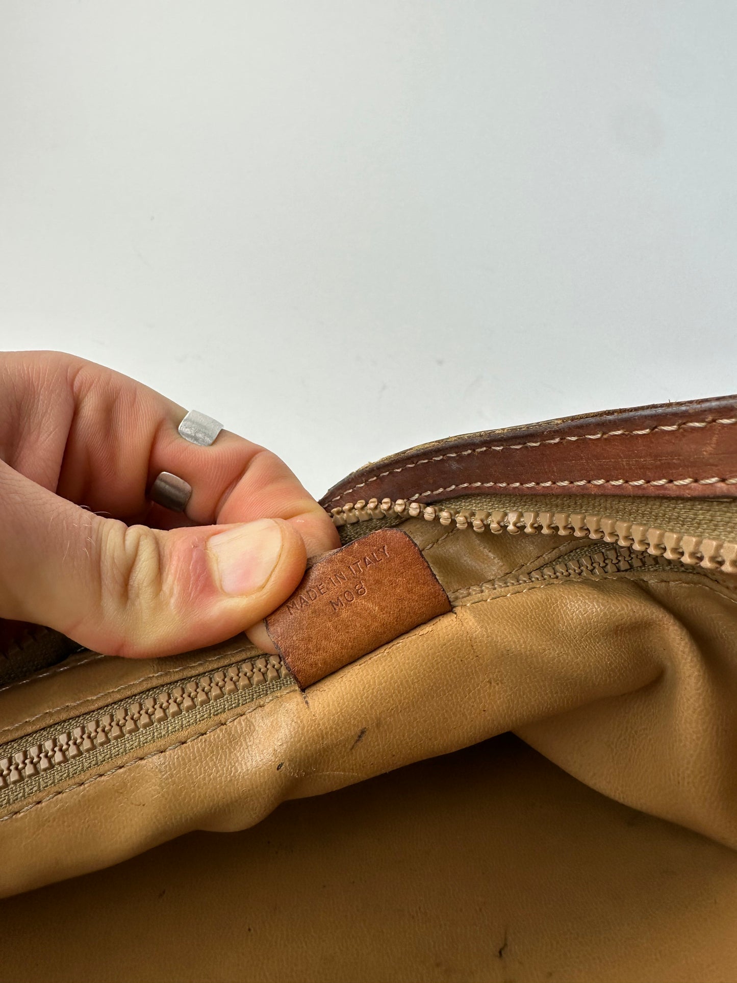 Vintage Celine Paris Triomphe Monogram Leather Clutch