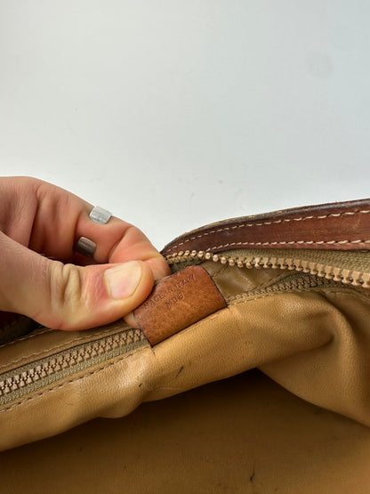 Vintage Celine Paris Triomphe Monogram Leather Clutch