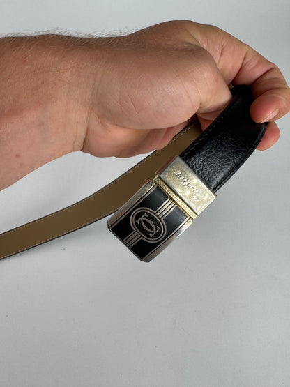 Vintage Cartier Leather Belt black