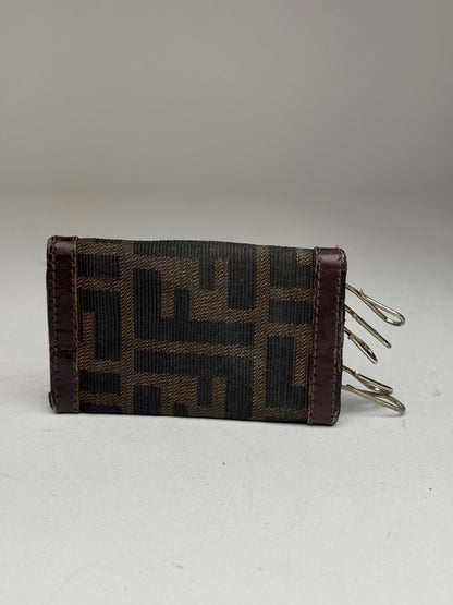 Vintage Fendi Roma FF monogram Key Holder Brown