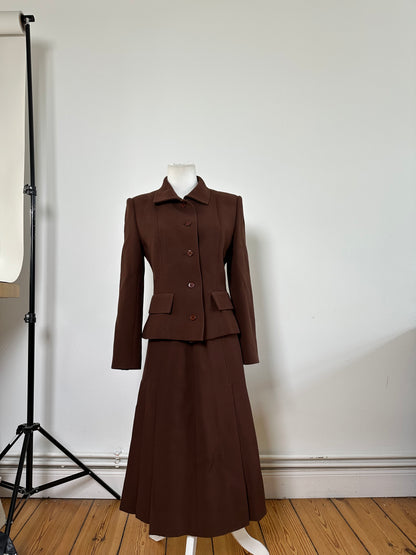 Vintage Givenchy Wool Blend Twin Set Blazer Brown M