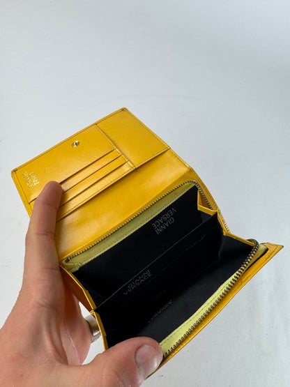 Vintage Gianni Versace Sun Leather Wallet Yellow