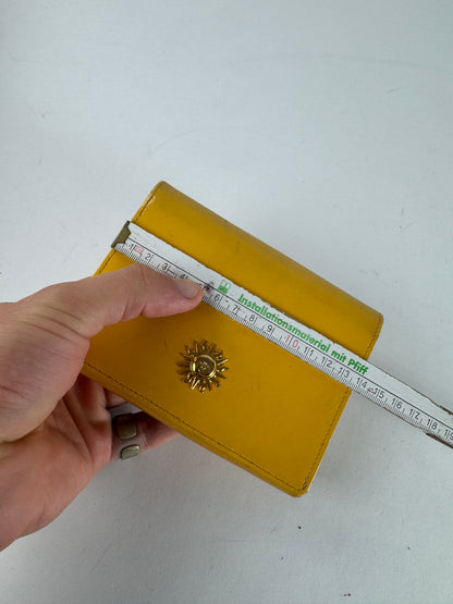 Vintage Gianni Versace Sun Leather Wallet Yellow