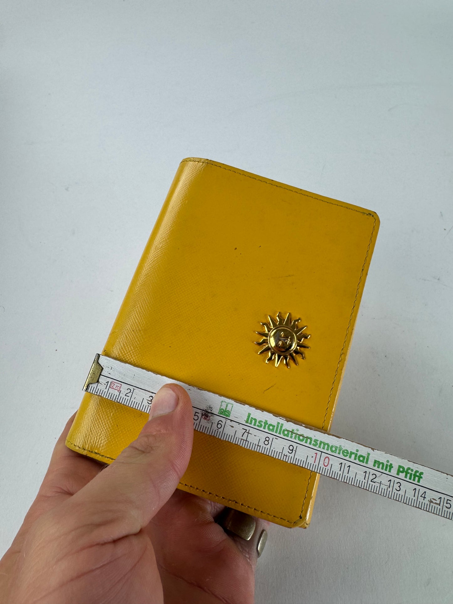 Vintage Gianni Versace Sun Leather Wallet Yellow