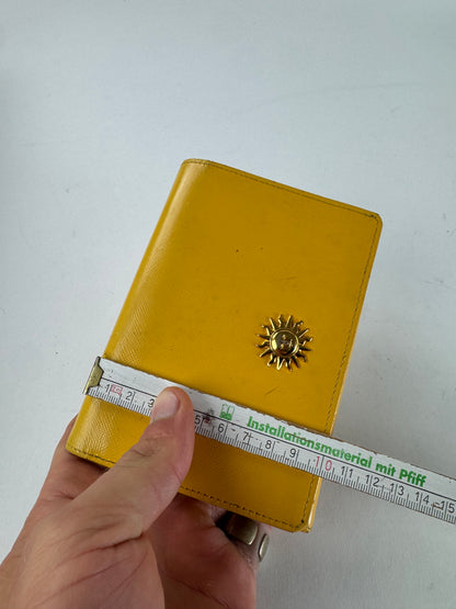 Vintage Gianni Versace Sun Leather Wallet Yellow