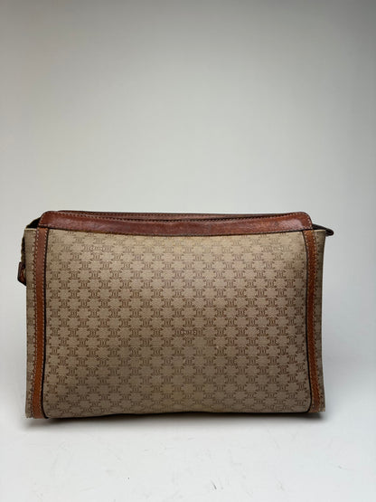Vintage Celine Paris Triomphe Monogram Leather Clutch