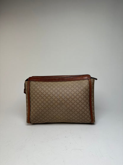 Vintage Celine Paris Triomphe Monogram Leather Clutch