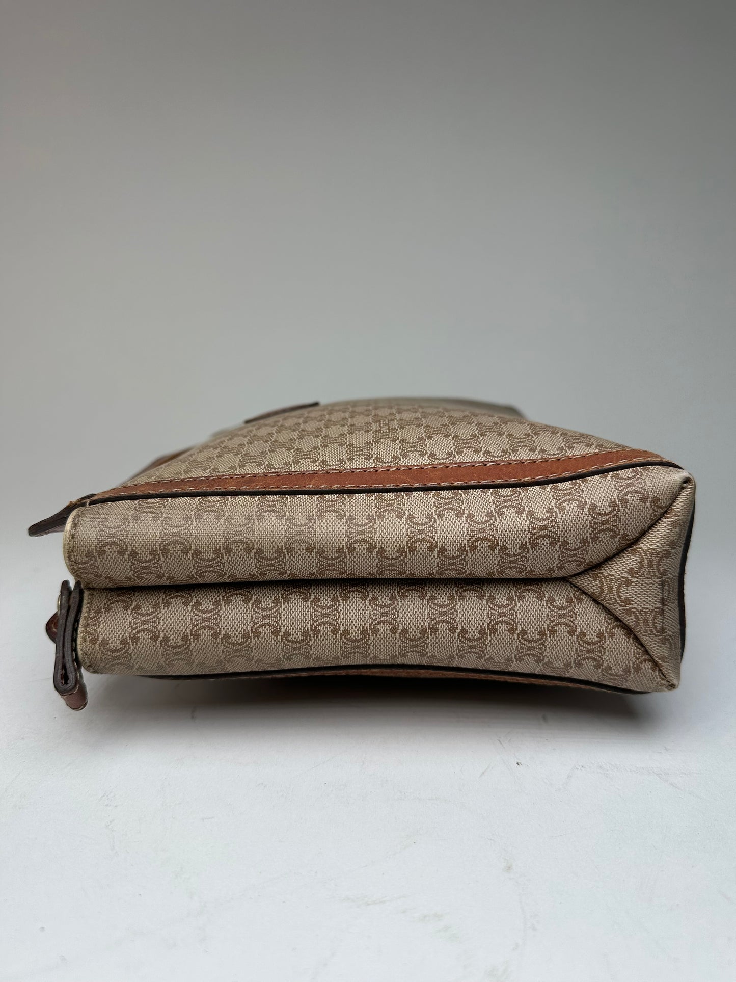 Vintage Celine Paris Triomphe Monogram Leather Clutch